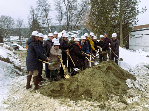 Marsh House groundbreaking event in Waterbury, VT, 2/10/25.